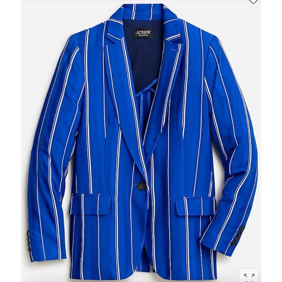J. Crew Jackets & Blazers - J.Crew Collection Alfie Blazer Striped Jacquard Blue Size 6 BP794